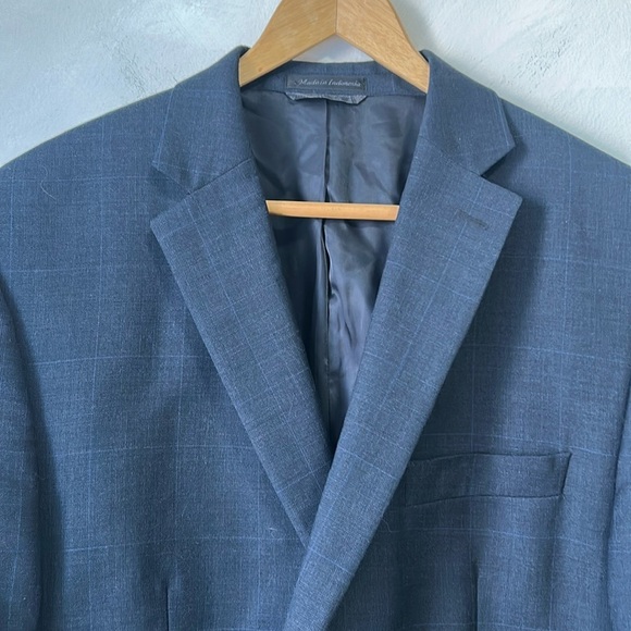 Ralph Lauren 100% wool Classic Fit Suit Jacket Blazer Sports checkered 44L - Picture 10 of 13